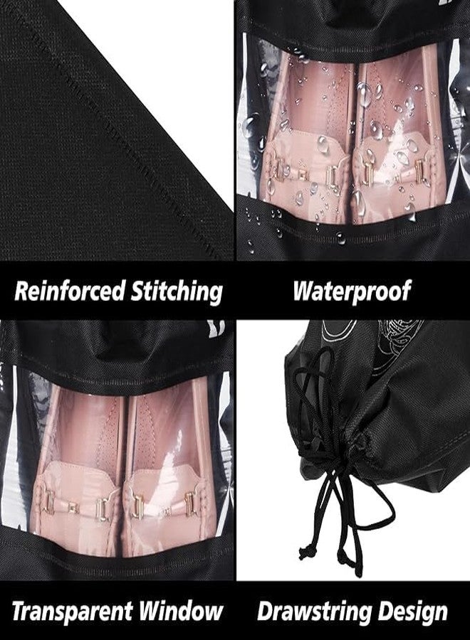 Pekos Shoe Bags for Travel | Portable Shoe Bags with Clear Window | Drawstring Dustproof Travel Shoe Storage Organizer Cover Bag Travel Accessories for Men & Women, - Image 4